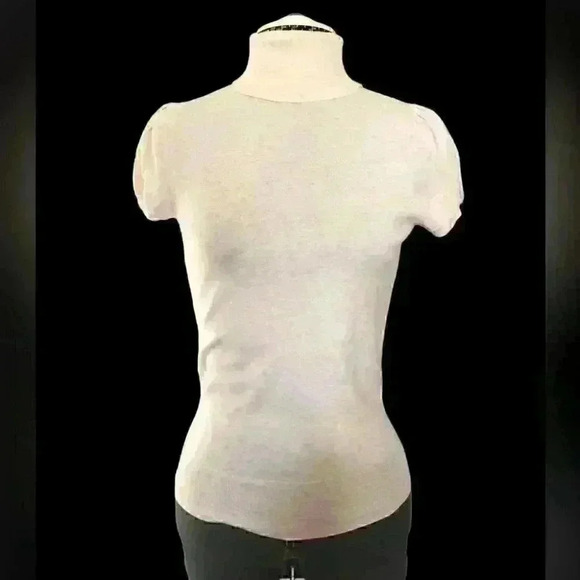 #VTGGAP #Y2KGAP #vtgturtleneck #shortsleeveturtleneck cream beige womens SMALL - Picture 1 of 4